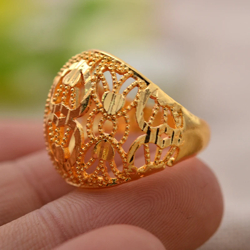 Эфиопское Золотое кольцо для женщин и девушек золотого цвета обручальные кольца