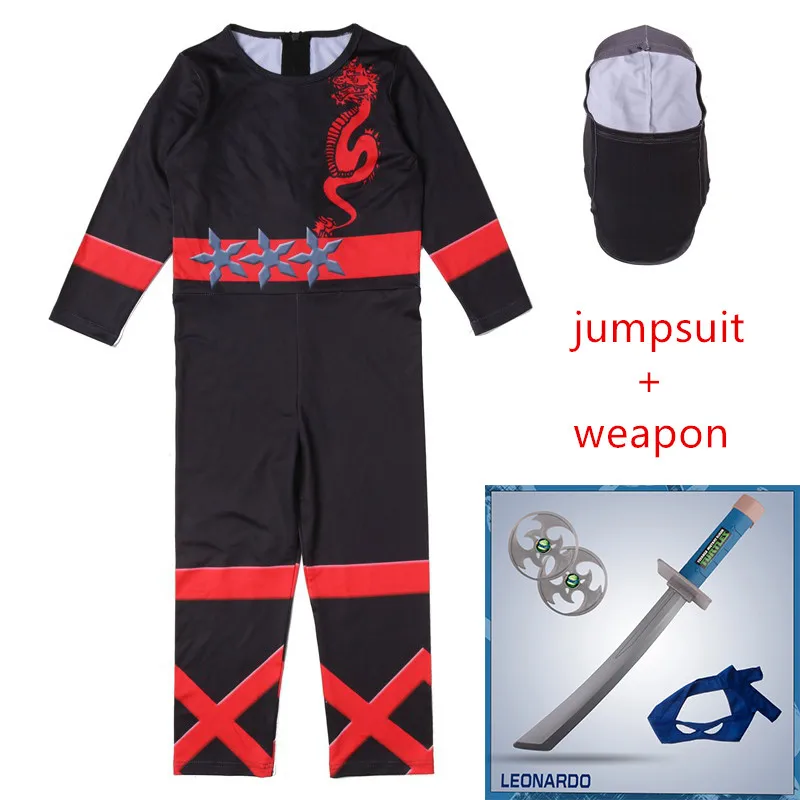 Черный костюм ниндзя для мальчиков и девочек детские комплекты косплей детей на