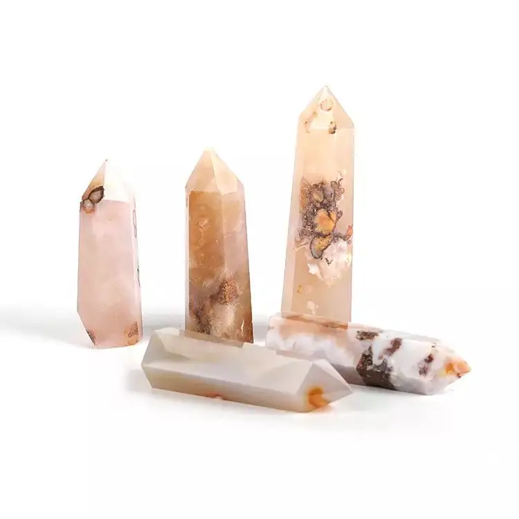 MOKAGY 50-60mm Natural Chalcedony Stone Point for Gift 1pc