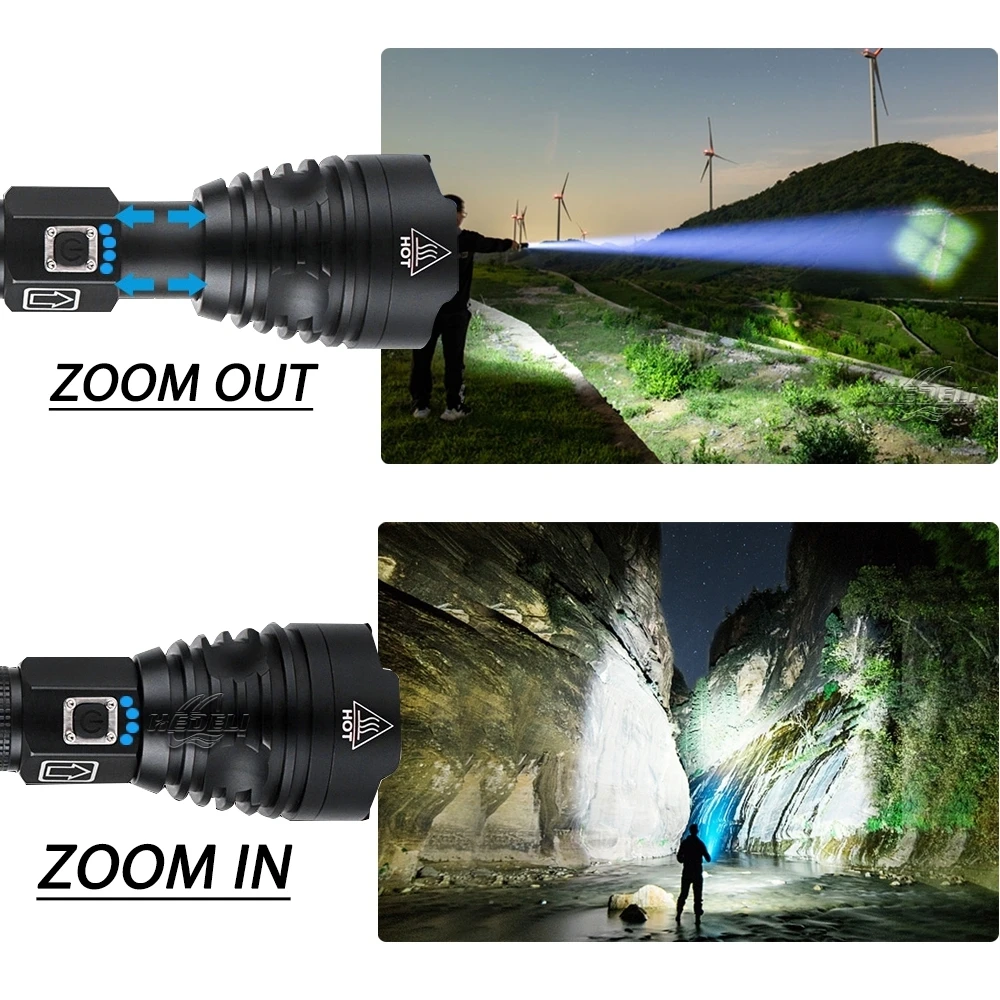 

Super XHP90.3 powerful led flashlight 18650 Rechargeable tactical flashlight xhp90 usb flash light torch cree xhp70 led lantern