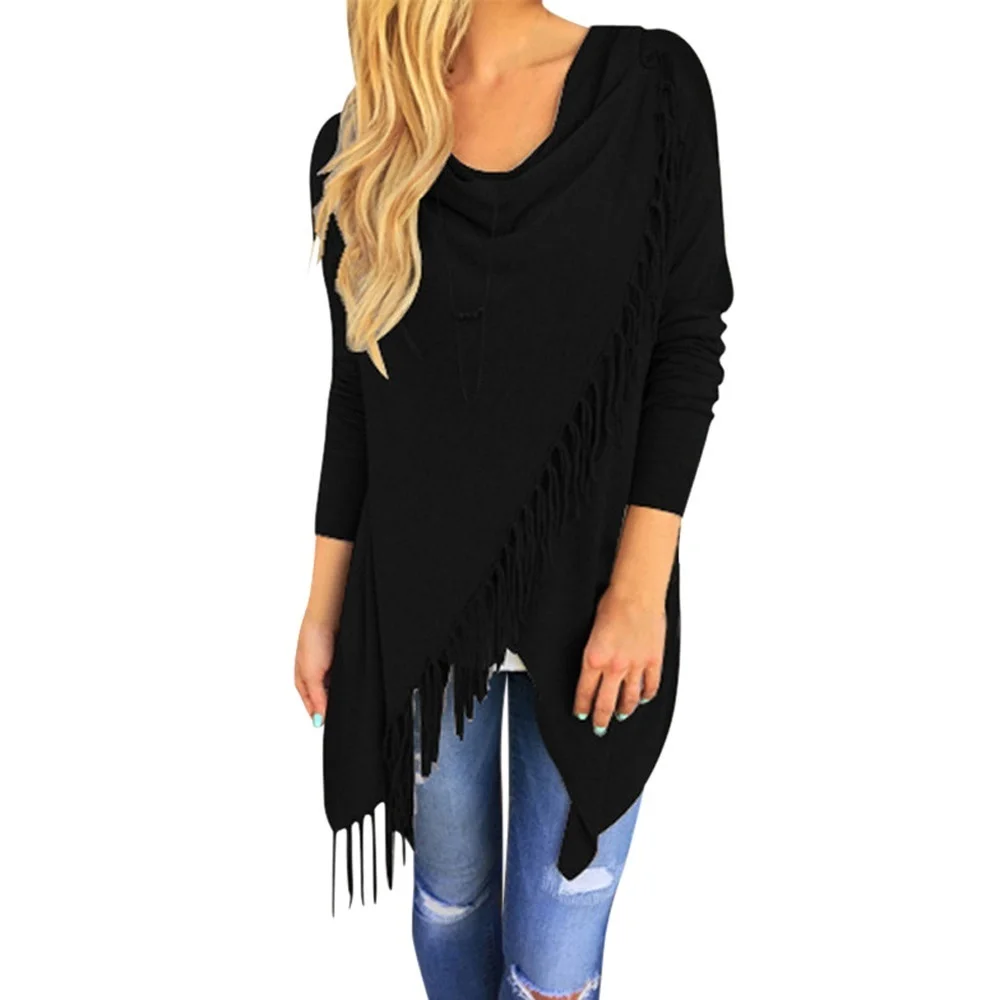 

Women Long Sleeve Tassel Slash T-shirt Festivals Classics Comfort Tassel Clothing Cool Sexy Fall Tops Shirt Clothing