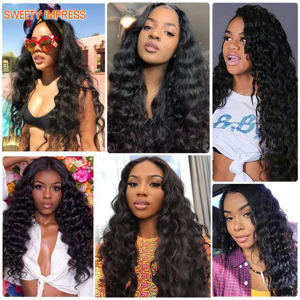 Transparent Lace Front Wigs Human Hair wigs Loose Deep wigs for black women 13x4  Lace Frontal Wig with Baby Hair natural color images - 6