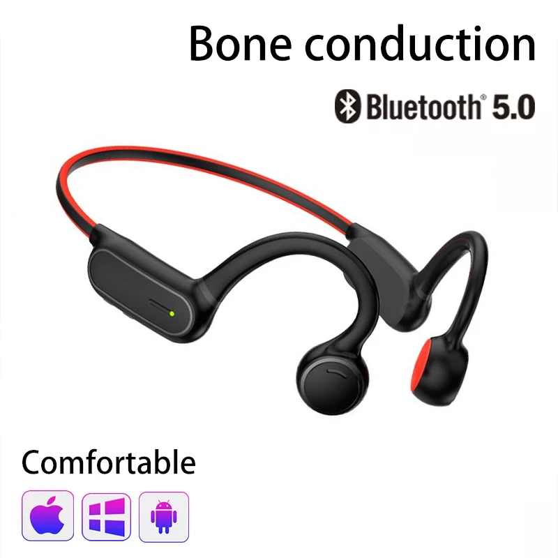 

Наушники с костной проводимостью, Bluetooth-совместимые Беспроводные водонепроницаемые удобные легкие спортивные наушники-вкладыши светильни...