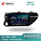 Автомагнитола 2DIN на Android 10, мультимедийный проигрыватель с GPS-навигацией, Wi-Fi, 10 дюймов, для Toyota HILUX REVO VIGO IMV 2016-2017 MP5