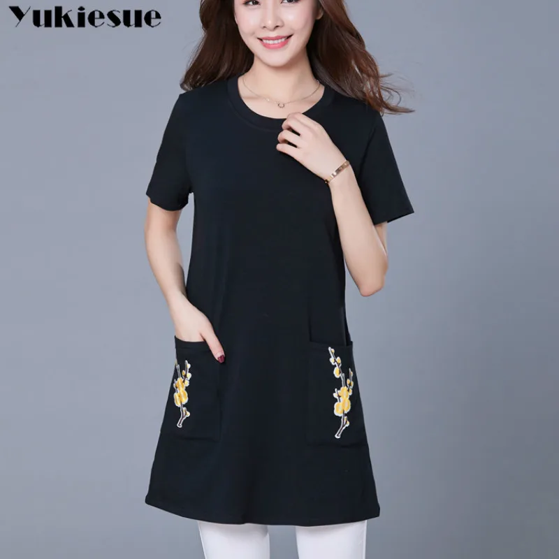 

summer embroidery short sleeve women's tshirt top female T-shirt T-shirts for women t shirt woman tee shirt femme tops plus size