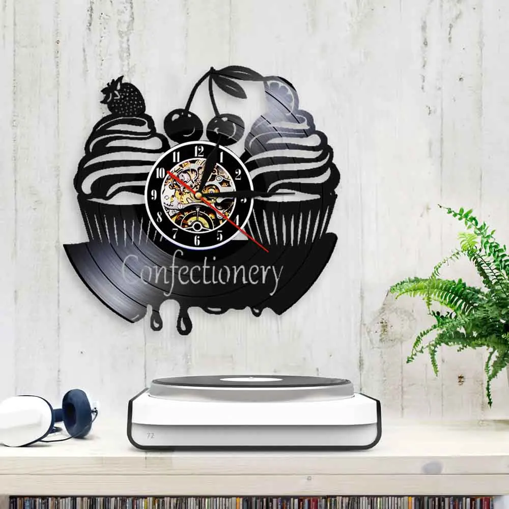 Конфеты десертные настенные часы современный дизайн 3D виниловые на кухню