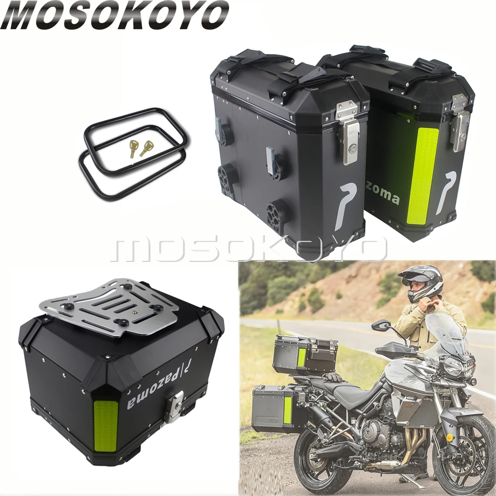 Алюминиевый боковой Чехол для мотоцикла 36 л 45 чемодан Honda Kawasaki BMW R1200GS F650GS 790 Adventure 1
