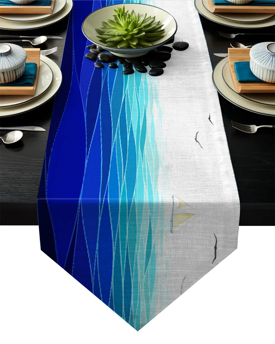 Морской фон настольная дорожка украшение для вечерние ринки свадьбы шампанского