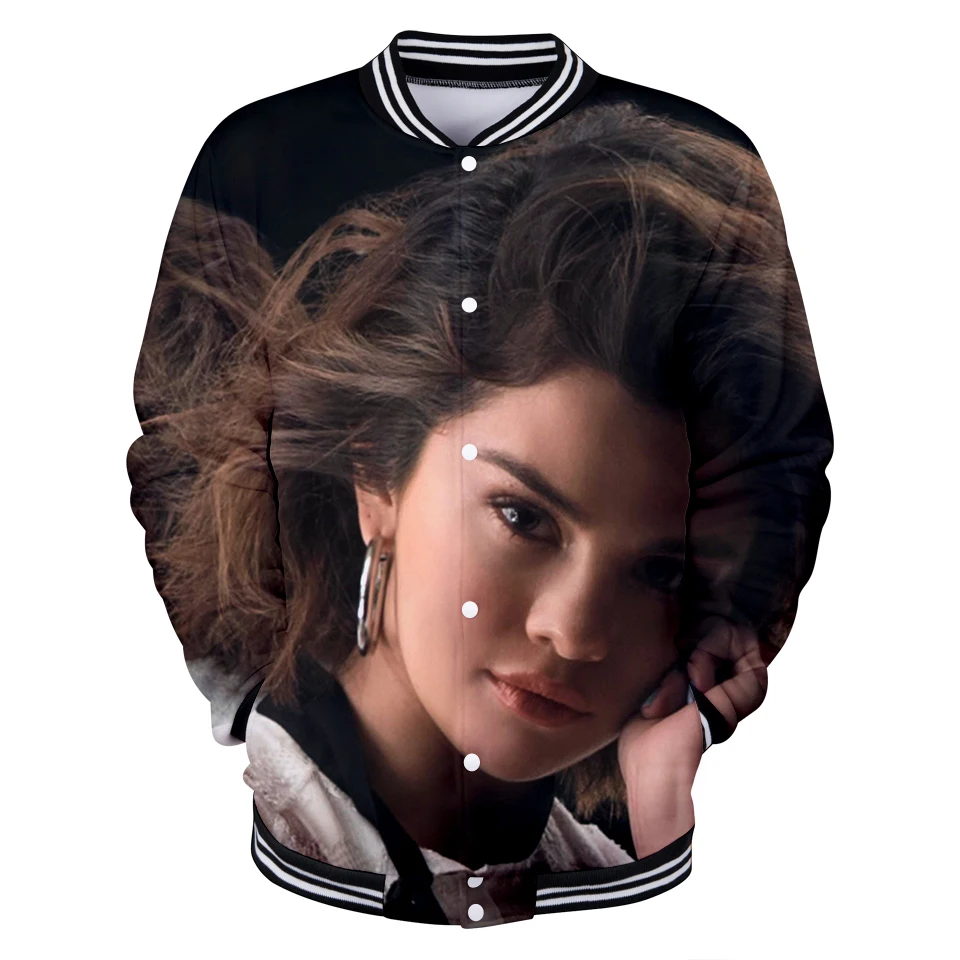 Мужская/Женская бейсбольная форма Selena Gomez Повседневная демисезонная куртка в