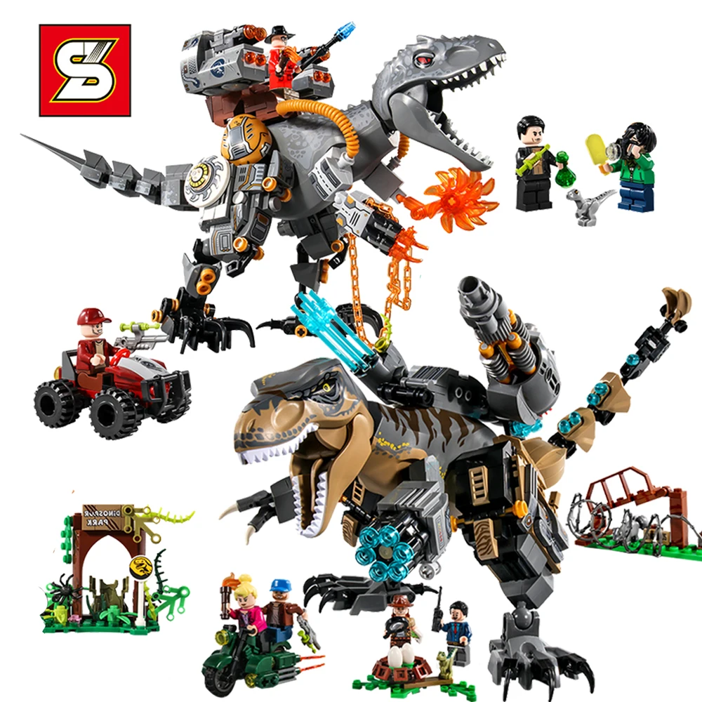 

SY BLOCK Reload Mechanical Tyrannosaurus Building Blocks Dinosaur Animal World Park Model Brick Diy Children's Educational Toys
