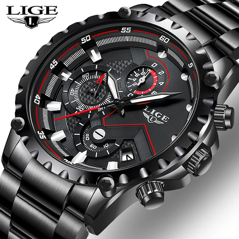 Relogio Masculino 2020 LIGE мужские часы с хронографом Топ люксовый бренд нержавеющая сталь