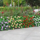 4 цвета искусственный цветок забор с деревянной рамкой искусственный конфиденциальности Экран украшения сада