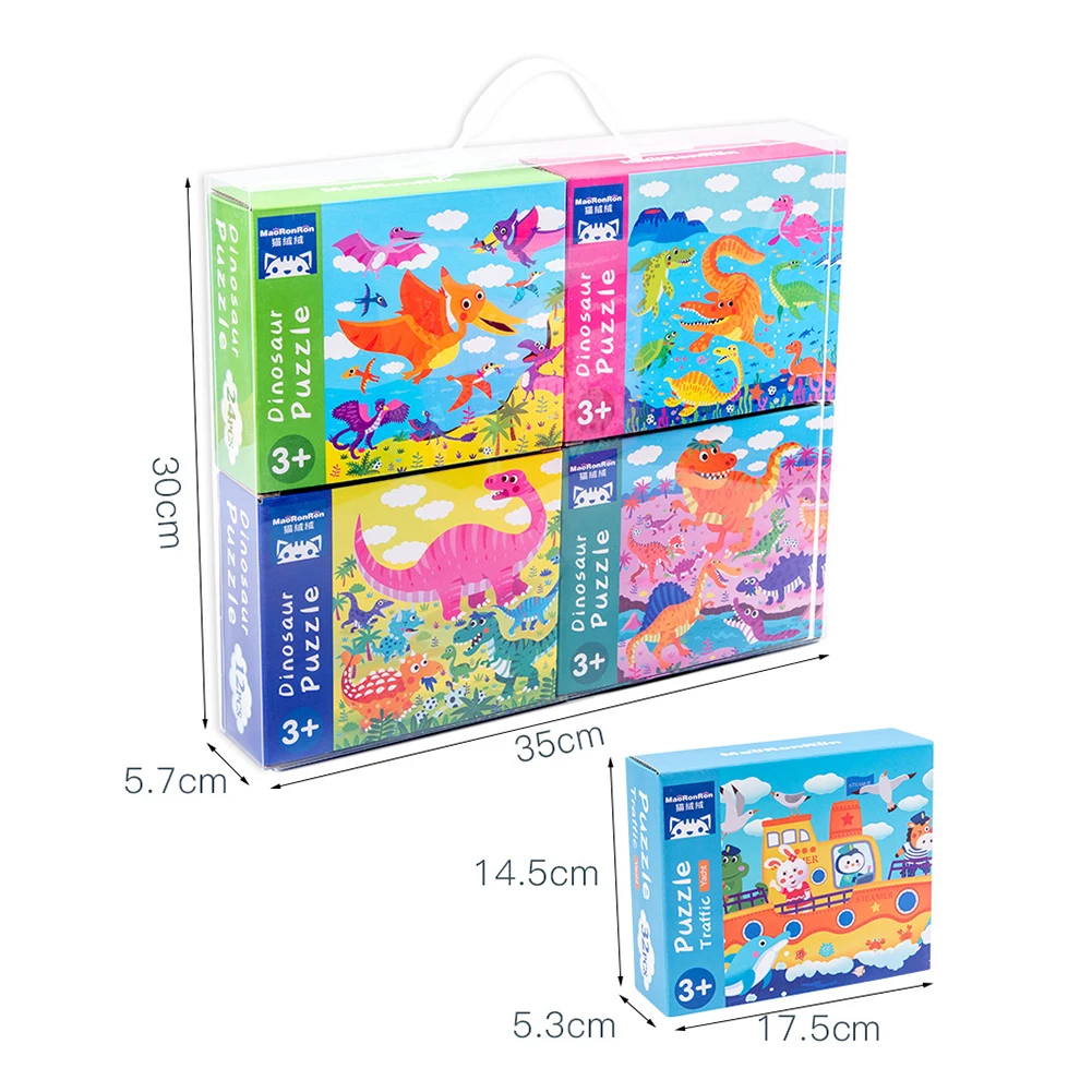 

Children's Puzzle Box Large Dinosaur Traffic Four Seasons Advanced Jigsaw Puzzle Wooden Toys Children's Creative Birthday Gifts
