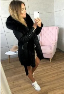 

padded jacket New mid long wool special price collar belt women's slim cotton