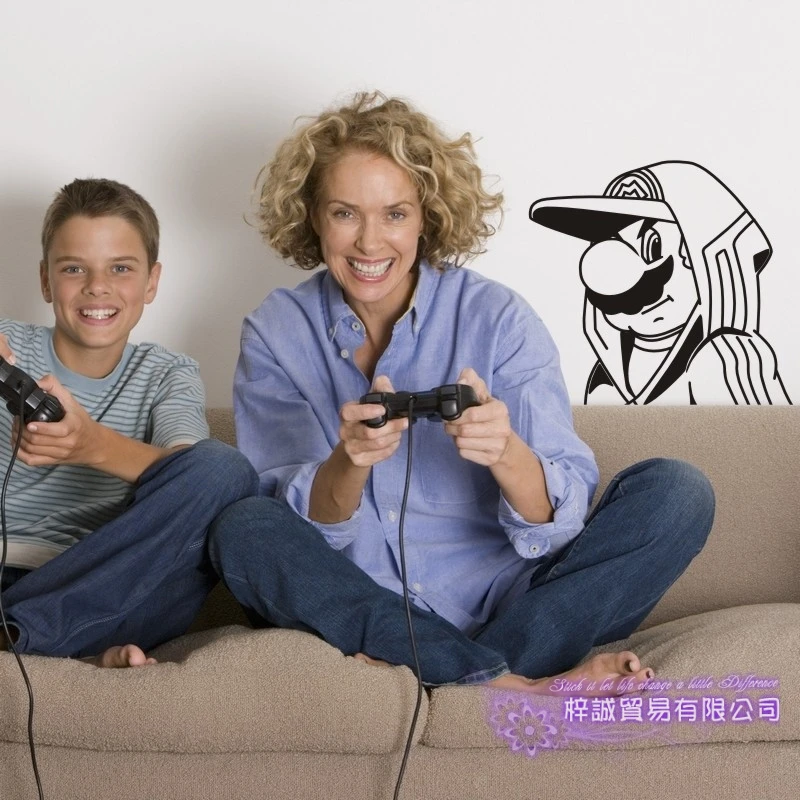 Super Mario Wall Sticker Video Play Game Room Decal Gaming Gamer Vinyl Decals Decor Mural Car | Дом и сад