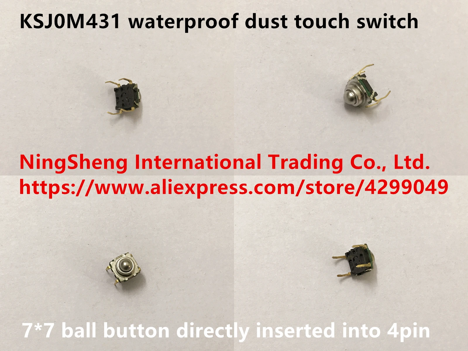 

Оригинальный новый 100% KSJ0M431 водонепроницаемый пылезащитный сенсорный переключатель 7*7 шариковая Кнопка непосредственно вставляется в 4-кон...