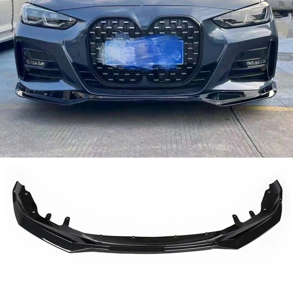 

Front Spoiler Bumper Lip For BMW 4 Series 425i 430i G22 G23 Coupe 2021 MP Style Glossy Black Lower Body Kit Splitter Guard Board