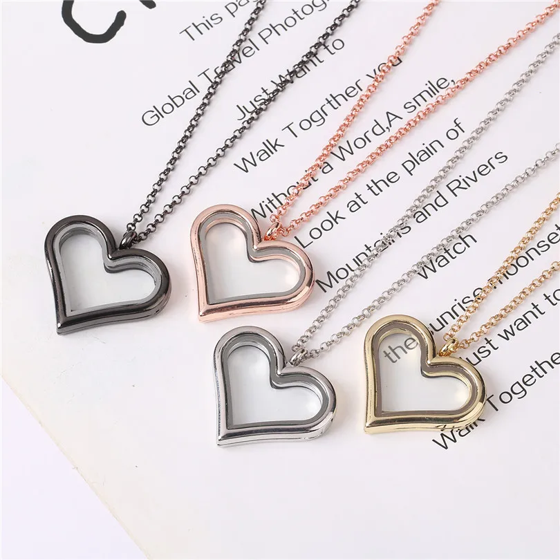 

Стеклянный медальон с романтическим сердцем, незакрепленный медальон для живой памяти, ожерелья с подвеской для женщин, цепочка, чокер в по...