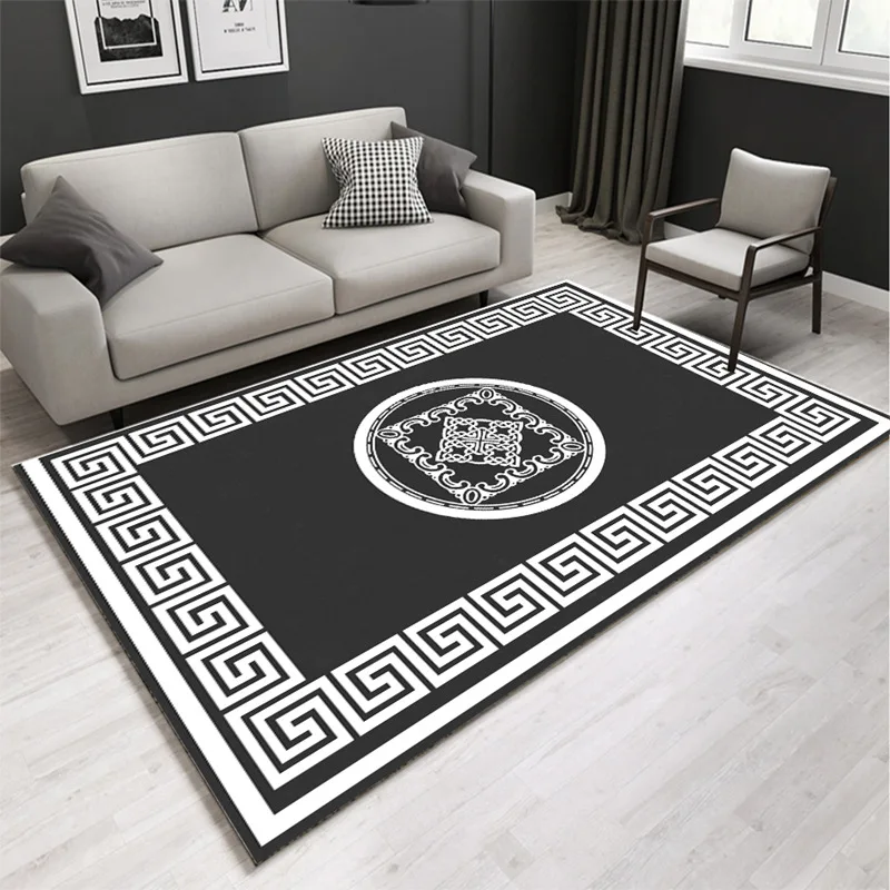 

Ковер для гостиной черный белый серый геометрический прямоугольный домашний коврик