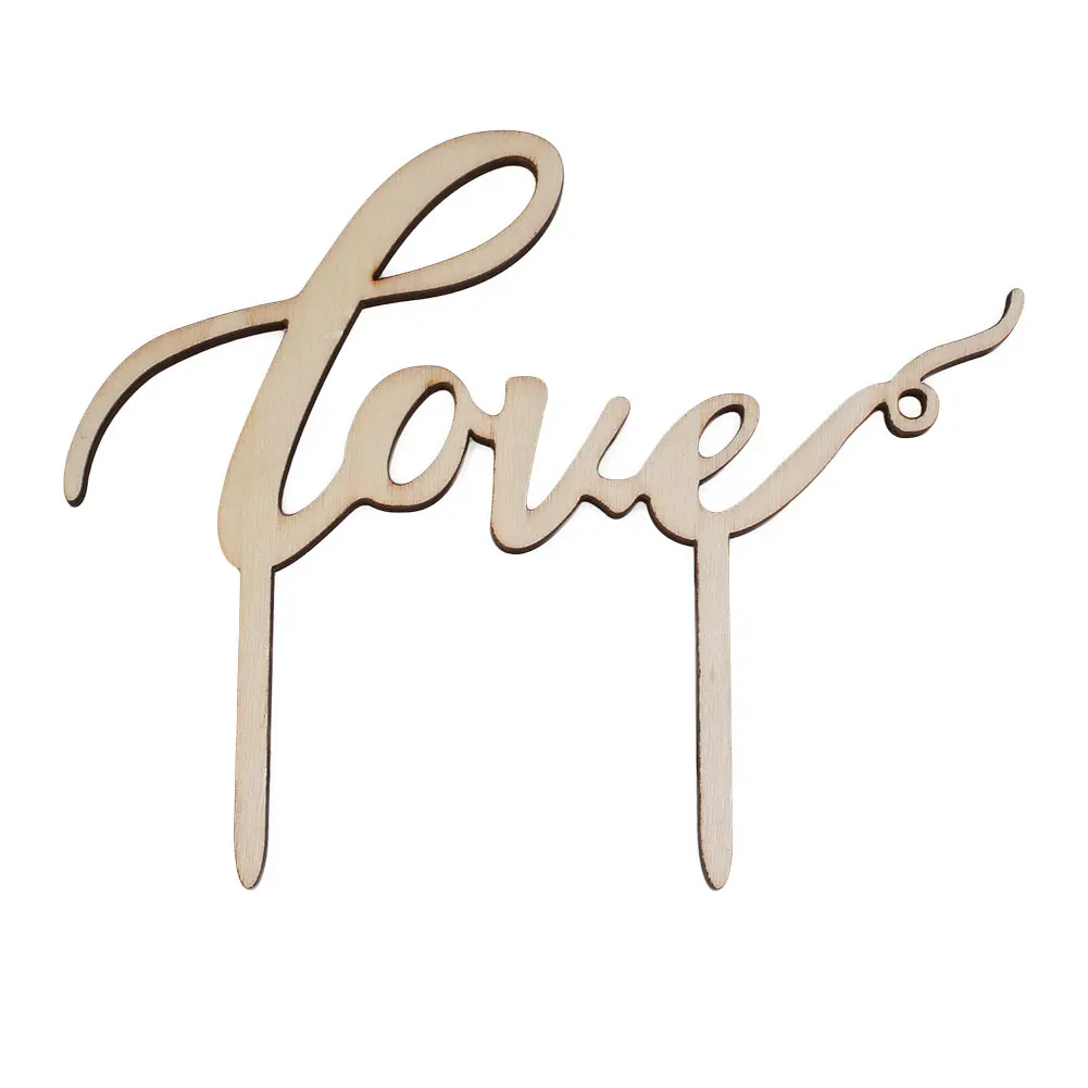 Любовь Письмо Деревянный Торт Топпер Свадебные украшения фестиваль для кексов