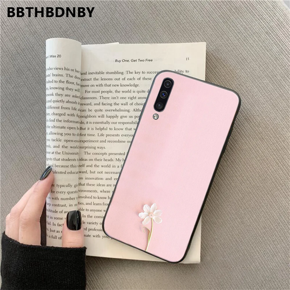 Plant flower chrysanthemum pink silicone Phone Case For Samsung A20 A30 30s A40 A7 2018 J2 J7 prime J4 Plus S5 Note 9 10 | Мобильные
