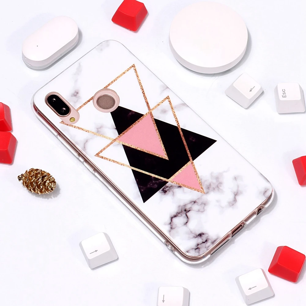 Huawei P20 Lite чехол Модный мраморный для телефона huawei P30 Funda Силиконовый ТПУ задний