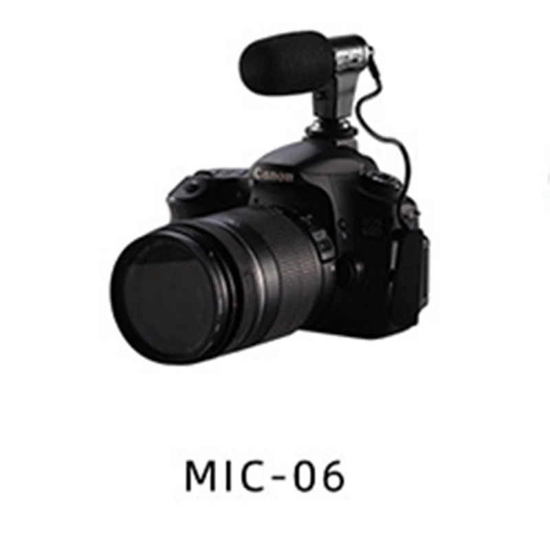 MIC-06 MAMEN U-Grip Pro тройное крепление башмака видео стабилизатор ручка Видео Ручка камера/телефон микрофон Запись микрофон петличный микрофон - Цвет: MIC-06