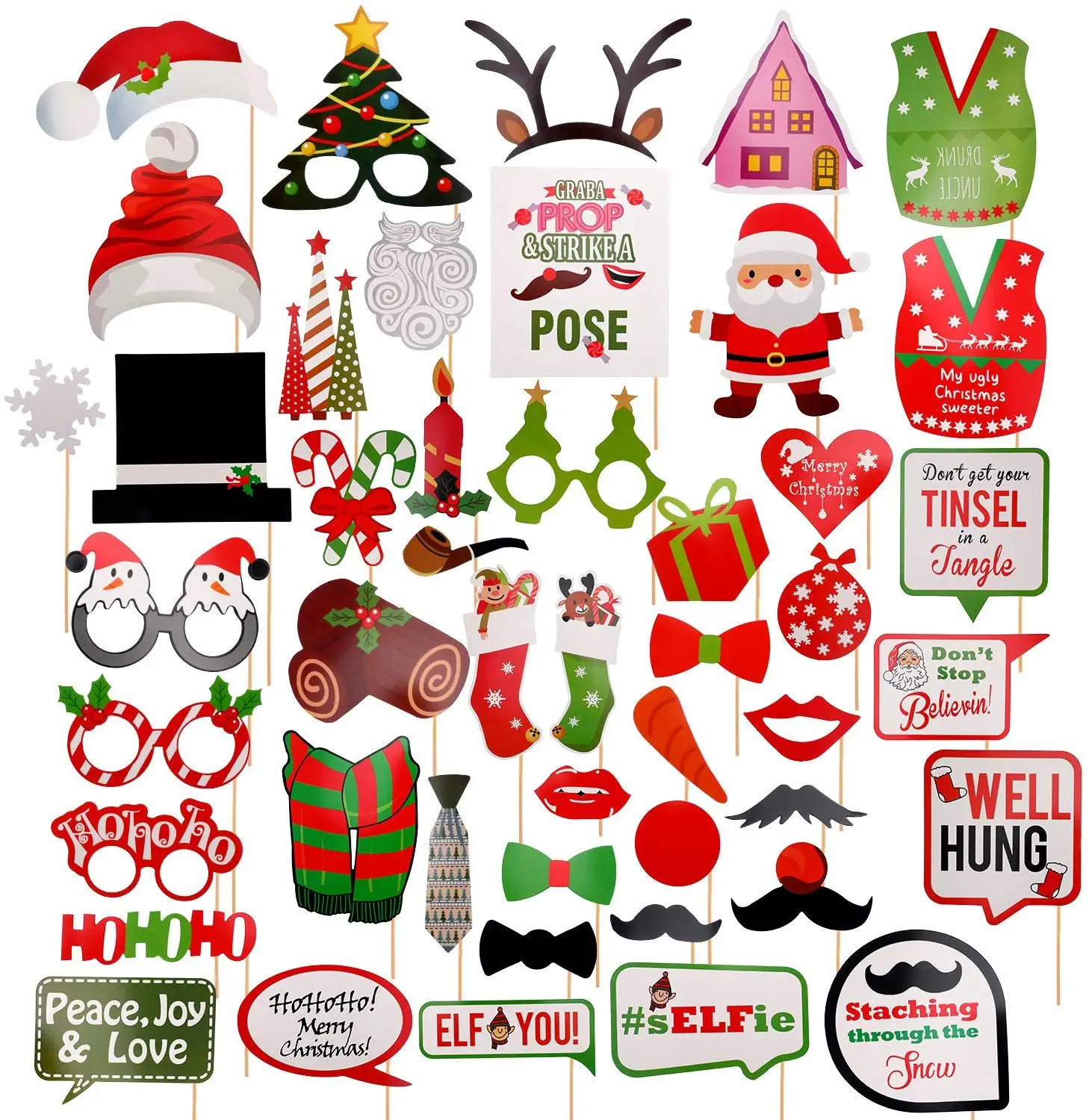47 шт. новогодние реквизиты для Фотокабины|Кулоны и подвески| |