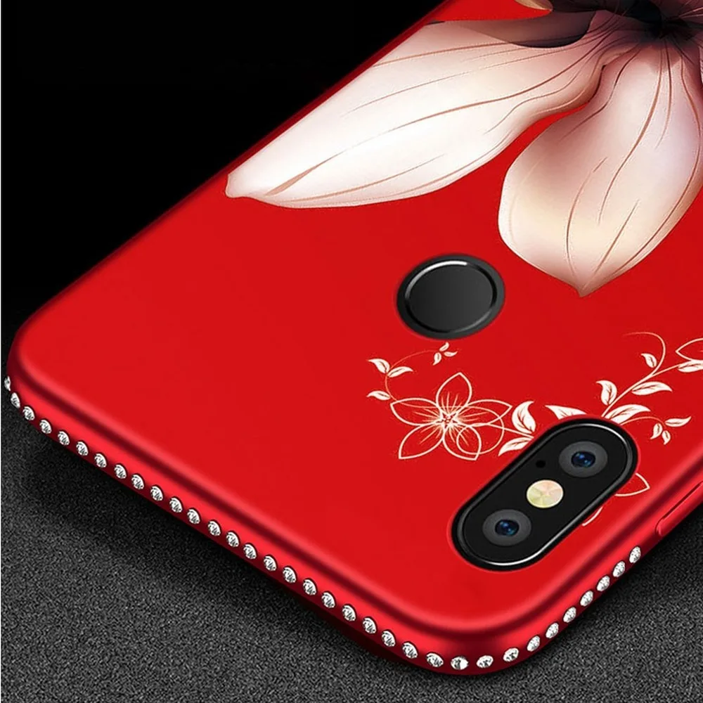 Роскошный чехол для телефона с кристаллами и цветами Redmi Note 7 4X 5A Pro 5 Plus 6 6A S2 Mi 6X 5X 8SE
