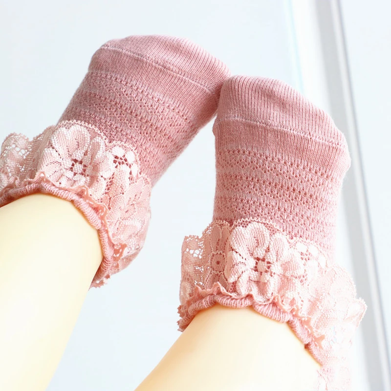 

Princess Baby Socks Lace Flower Summer Thin Kids Girl Short Socks Breathable Solid Color Newborn Infant Toddler Socks