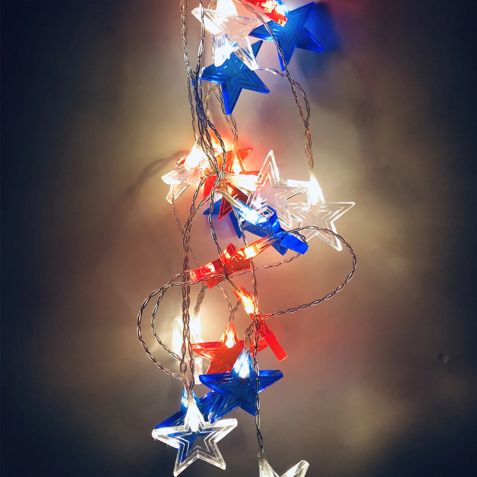 

Star Modeling LED String Lights Battery USA Independence Day Outdoor Light Waterproof for Party Festival Decoration