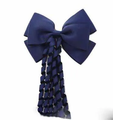 

HOT SALE 4inch korker streamer ribbon elastic bobble Grosgrain Ribbon Long Korker Tail Fancy Hair Bow With Clip For Girls 20pcs/