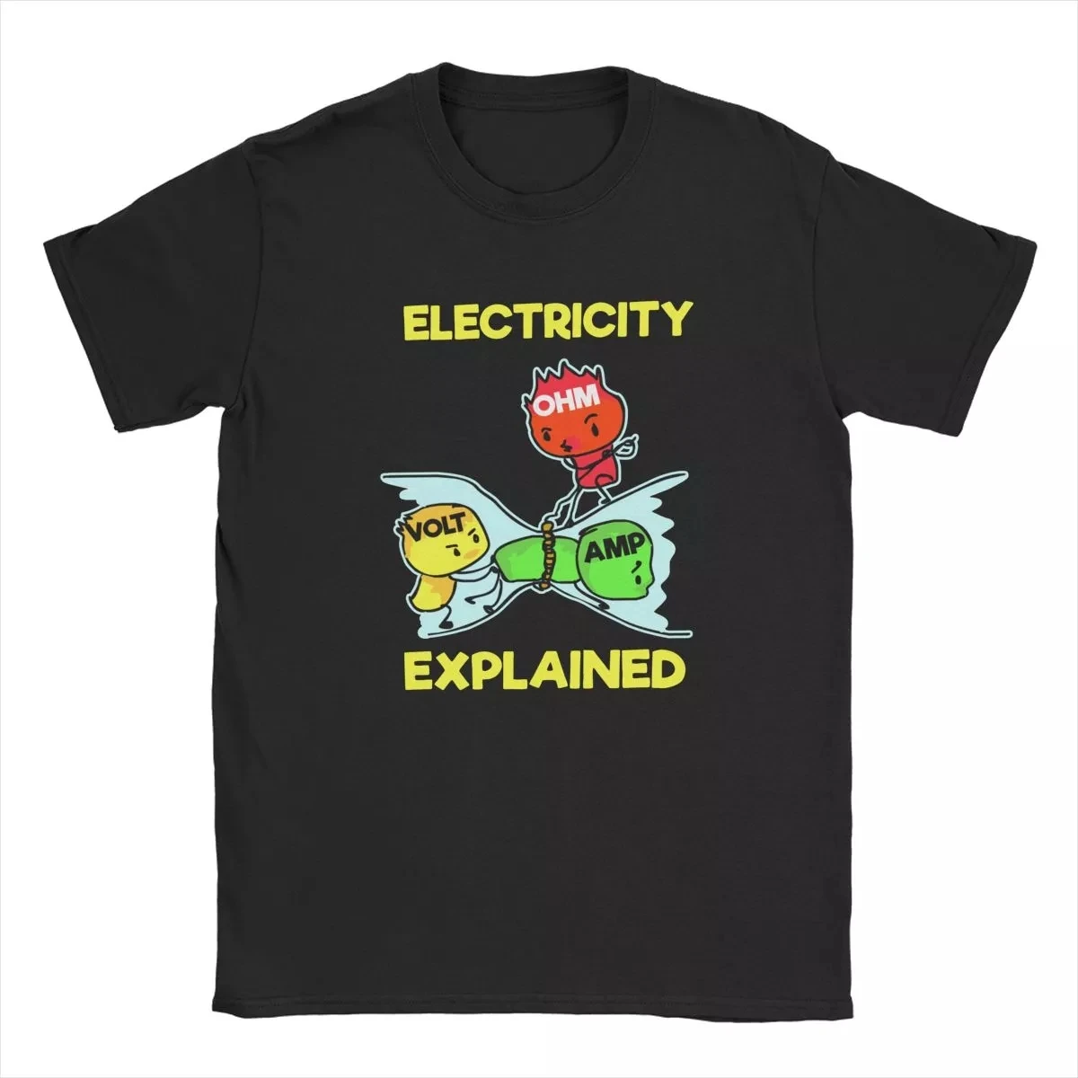 

Electricity Explained Science Shirt For Geeks Men T Shirt Ohm's Law Fashion Tee Shirt Pure Cotton Plus Size T-Shirts Clothing
