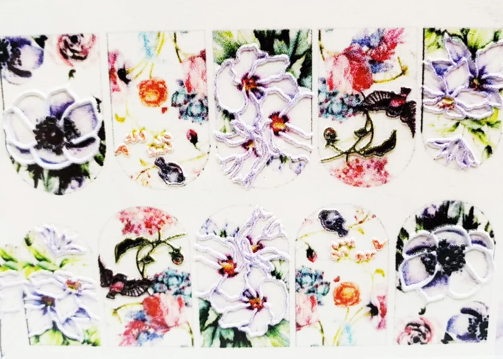 3D новые акриловые гравированные наклейки для ногтей черная линия форма капли