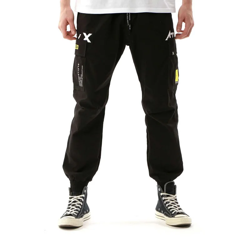 Брюки-карго CROXX Techwear мужские уличная одежда Джоггеры в стиле хип-хоп панк черные