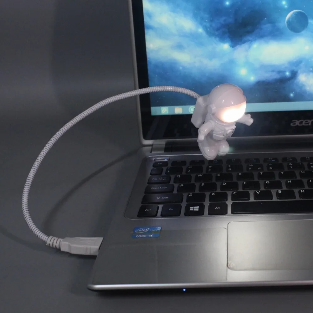 

DC 5V White Flexible Spaceman Astronaut USB Tube LED Night Light Lamp For Computer Laptop PC Notebook Reading Portable lamp