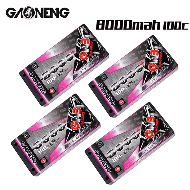 

GAONENG GNB 3.8v 8000mAh 100C PLUS LiPo Battery For Remote Control Car Racing Spare Parts With Shell Upgrade LiHV 1S Battery