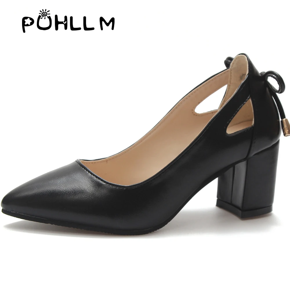 Туфли лодочки на высоком квадратном каблуке универсальная Профессиональная