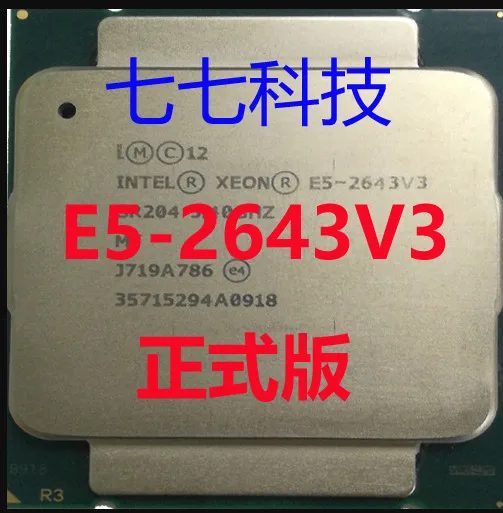 Процессор Intel Xeon QS E5 2643V3 3 40 ГГц 20 МБ 6 ядерный 22 нм 2643 V3 LGA2011 Вт 135 V3|Процессоры| |