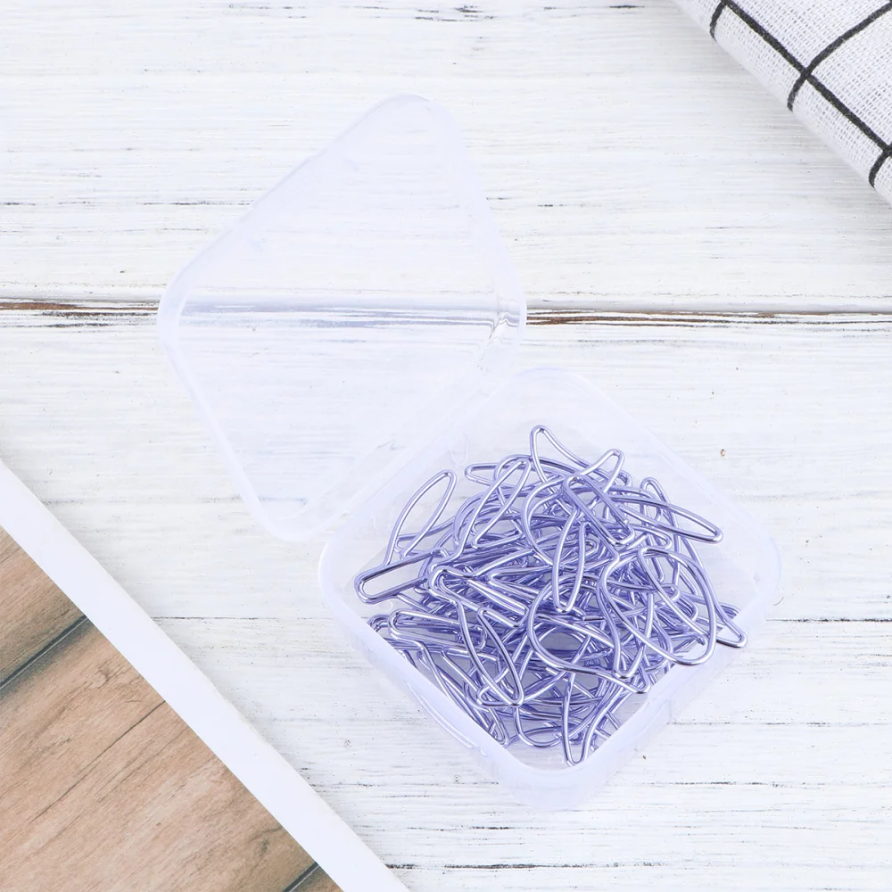 

12pcs Cartoon Paper Clips Purple Tulip Shape Paper Clips Creative Paper Clamps Paper Clamps (Purple)