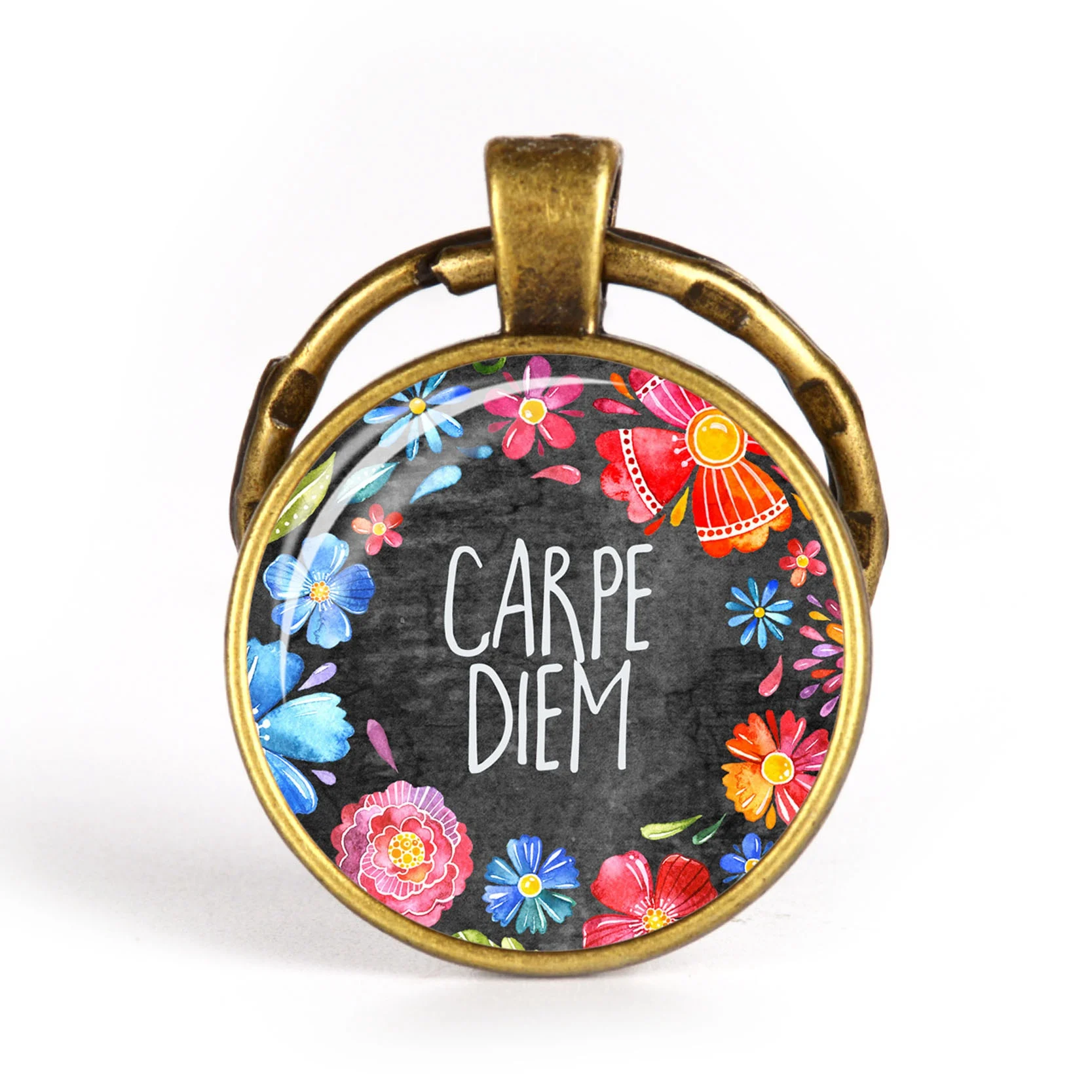 Вдохновляющий брелок с буквами цитата Библейский стих со стеклянным кабошоном