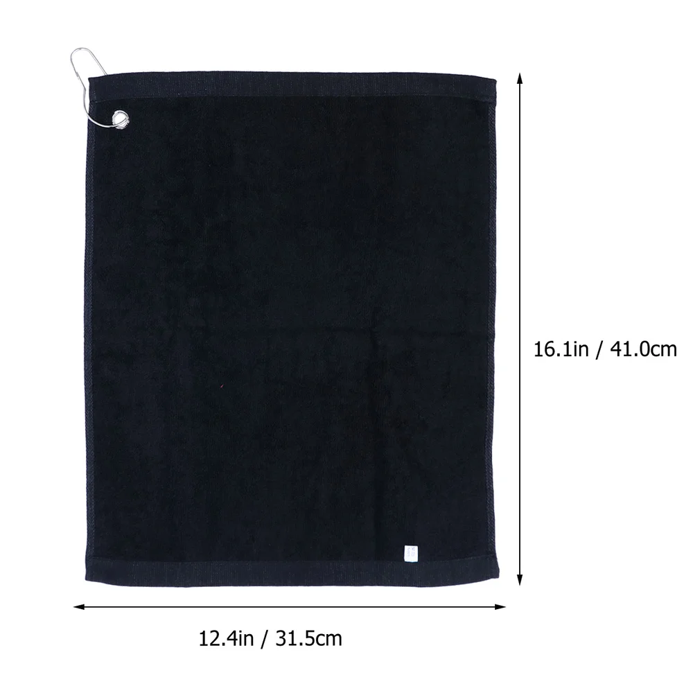 

3pcs Portable Towel Practical Hole Towel with Hook Comfortable Cotton Sports Towel for Outdoor Indoor Use (Black)