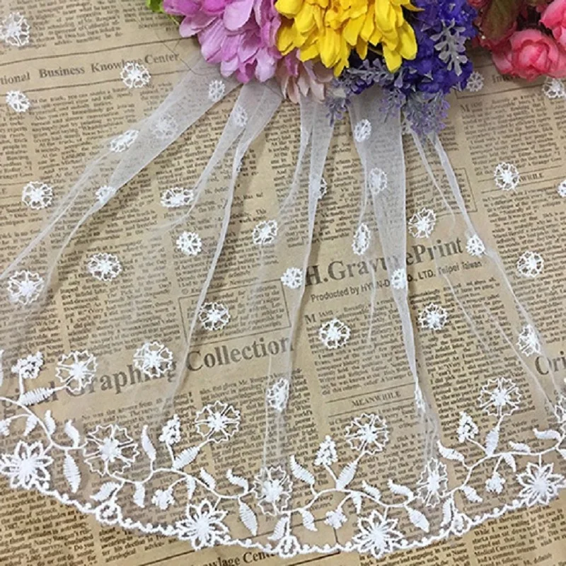 Распродажа Цветочные кружевные ткани ленты с отделкой Тюлевое платье Сделай Сам