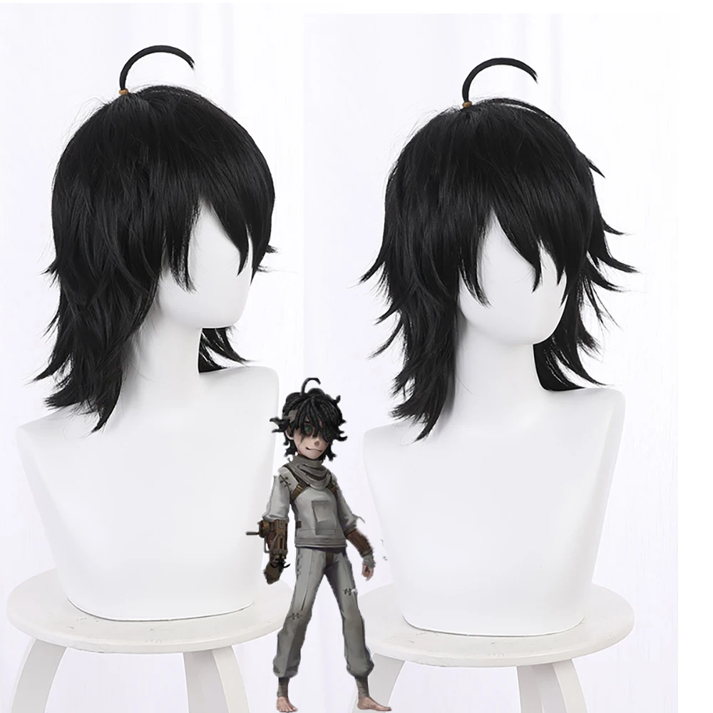 

Anime Game Identity V Cosplay New Survivor Patient Emil Wig Halloween Play Party Stage High Quality Short Curly Black Hair