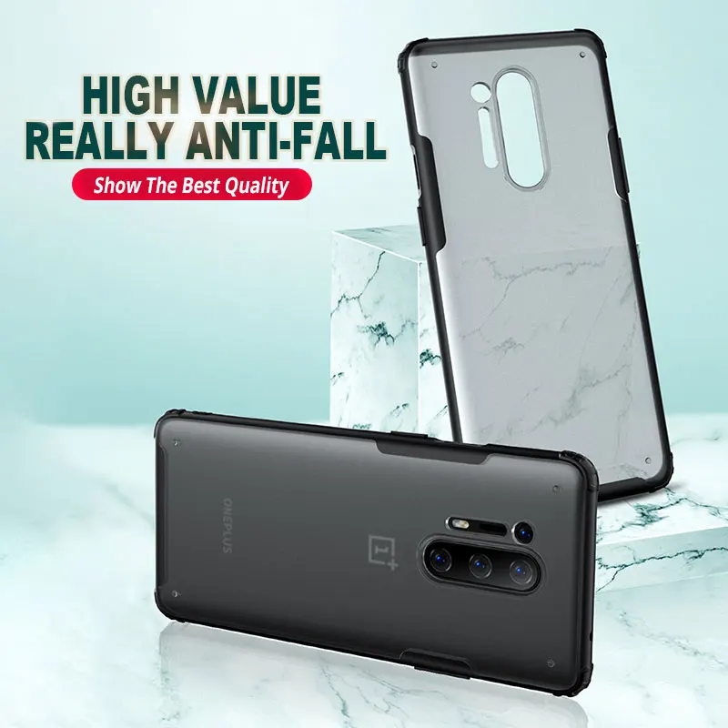 Чехол для телефона OnePlus 7 7T 8 8T Pro прозрачный матовый бампер из ТПУ жесткая задняя