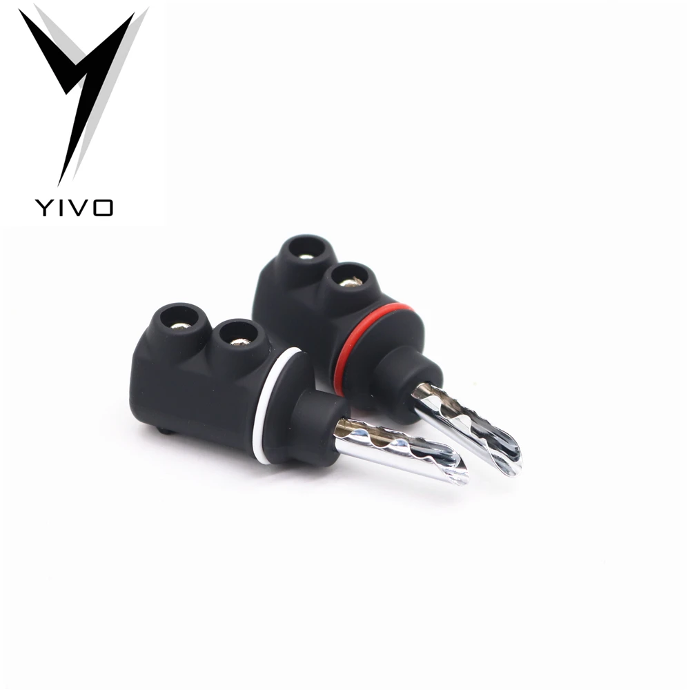 

8pcs Hi-end Brass copper plating rhodium Black Shell Audio Video Speaker Connector 8mm Banana Plug Jack