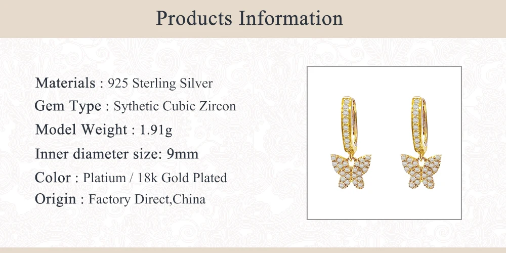 

BOAKO 925 Sterling Silver Earrings For Women INS Pendant Butterfly Zircon Earring Bling Cute Wedding Jewelry pendientes 2020 W4