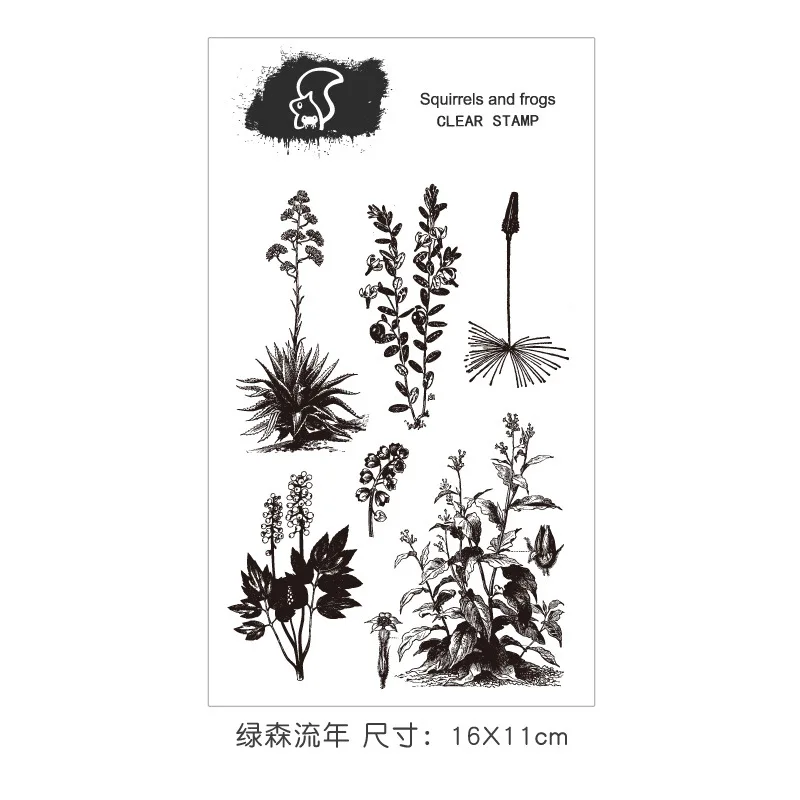 Винтажный силиконовый прозрачный штамп для скрапбукинга тропических растений