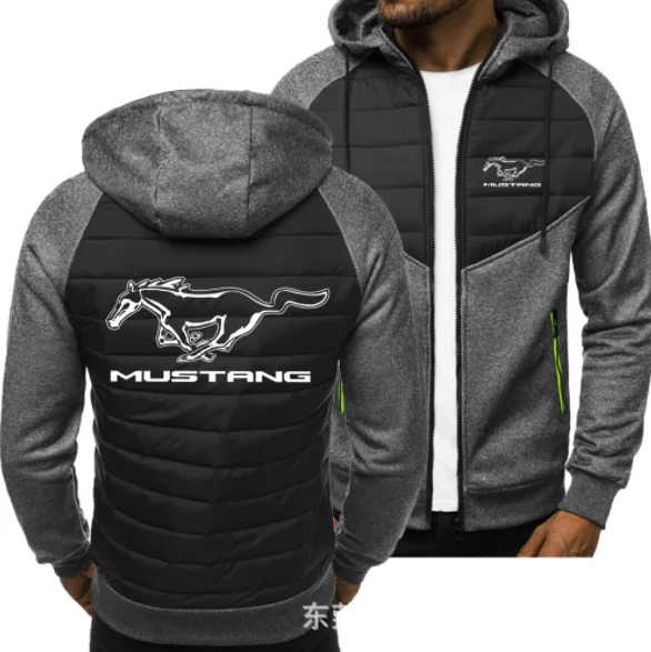 

2021new Men for MUSTANG Print Spring Autumn Mens Jacket Casual Sweatshirt Long Sleeve Mens zipper Jacket Man Hoody