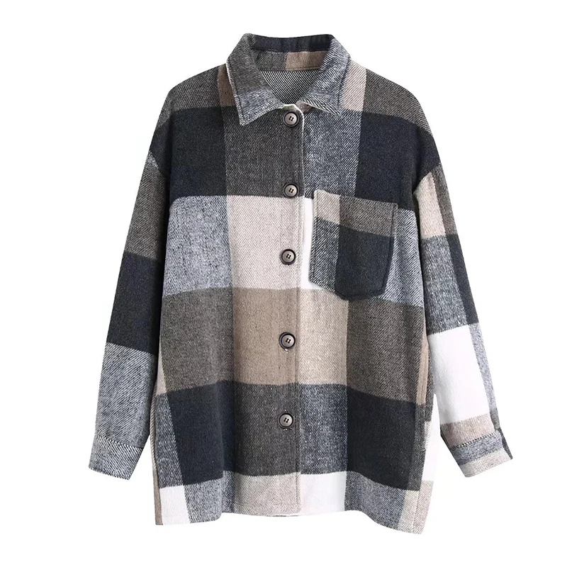 Классическая клетчатая блузка траф Za 2021 женская рубашка пальто с кисточками